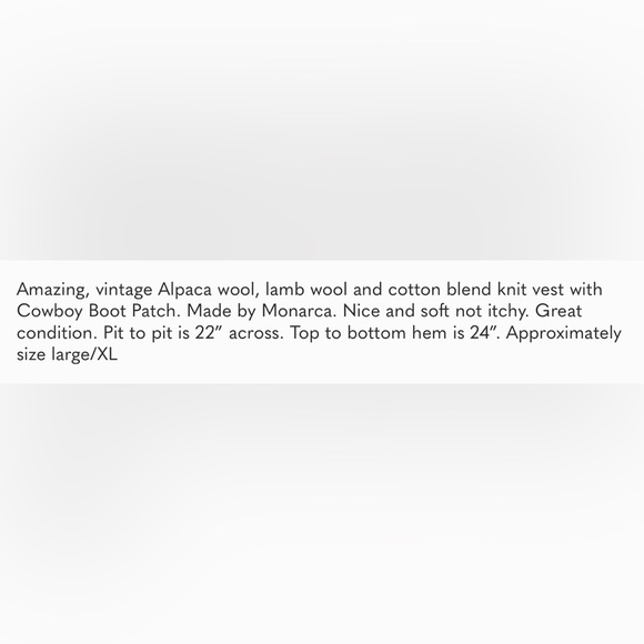 Vintage Alpaca Cowboy Vest - Picture 6 of 6
